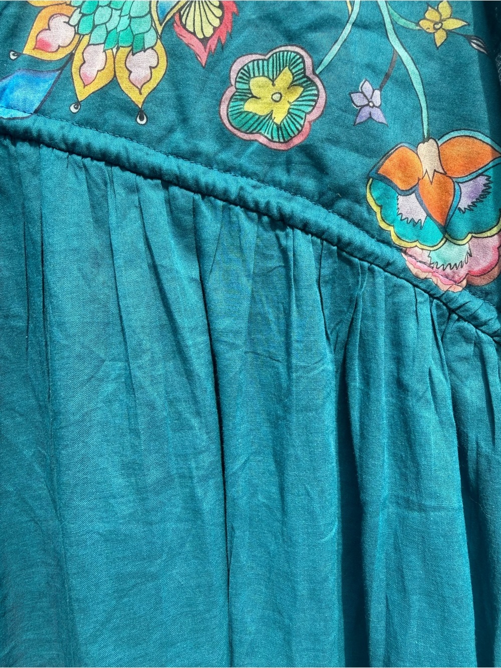 NATURAL LIFE Teal Floral Embroidered Maxi Dress - Picture 9 of 11